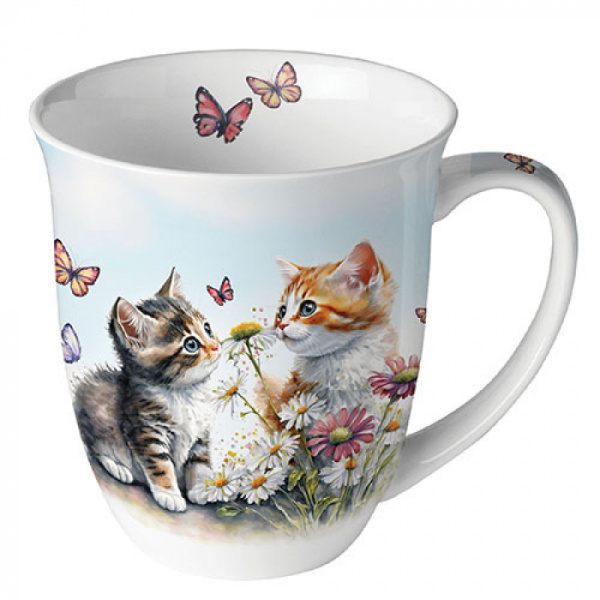 Ambiente mok 400ml - Kittens in Flower Field